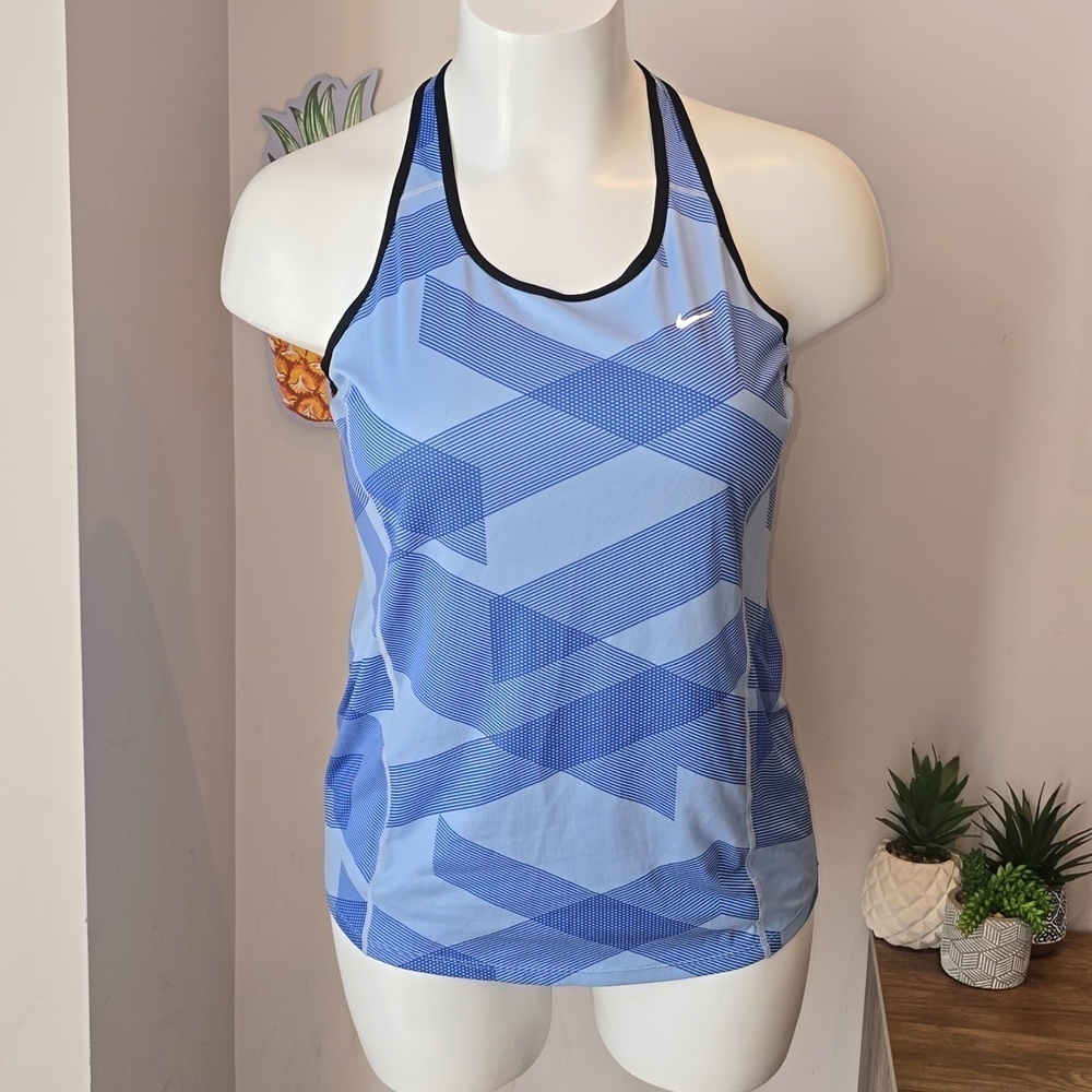 Nike - Sprinter Dri-FIT Geometric Racerback Tank Top in Shades of Blue